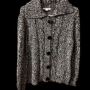 JM Collection Thick Big Button Sweater